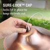 Copper Bird Feeder with Plastic Seed Reservoir Tube and Circular Perch