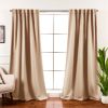 52 x 84 inch Solid Beige Cream Thermal Blackout Curtain Panels - Set of 2