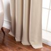 52 x 84 inch Solid Beige Cream Thermal Blackout Curtain Panels - Set of 2