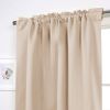 52 x 132 inch Solid Beige Cream Thermal Blackout Curtain Panels - Set of 2