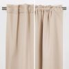 52 x 108 inch Solid Beige Cream Thermal Blackout Curtain Panels - Set of 2