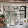 8.3 ft x 4.1 ft Outdoor Polycarbonate Lean-to Greenhouse with Black Metal Frame