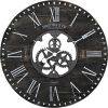 Industrial FarmHome Round Oversized Wall Clock in Rustic Black