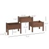 Brown 3 Wooden Elevated Planter Raised Garden Beds