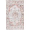 5 ft. x 8 ft. Traditional Persian Style Washable Boho Light Grey Red Area Rug