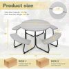 Grey All Weather 8 Seater Picnic Table with Umbrella Hole