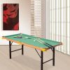 54-inch Green Fleece Top Pool Table Set with Balls Cues and Rack