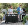 Outdoor Grill Party Bar Serving Cart with Storage in Graphite Grey