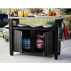 Outdoor Grill Party Bar Serving Cart with Storage in Graphite Grey