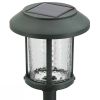 Set of 4 - Outdoor Solar LED Lights in Green with Yard Path Ground Stakes