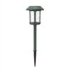 Set of 4 - Outdoor Solar LED Lights in Green with Yard Path Ground Stakes