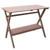 Indoor Outdoor Wood Potting Bench Garden Table with Lower Shelf