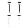 4 Pack - Solar LED Light Set - Outdoor Path Lighting in Black