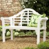 4-Ft. Folding White Wood Patio Garden Outdoor Bench with Scrolled Arms