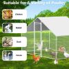 9.8 Ft x 6.5 Ft Outdoor Metal Walk-in Chicken Coop Cage with Waterproof Cover