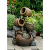 2-in-1 Outdoor Polyresin 15-Gallon Pouring Pots Water Fountain Planter