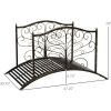 Outdoor 4-ft Heavy Duty Metal Garden Bridge in Black Bronze Finish