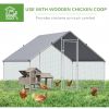 9.8 Ft x 6.6 Ft. Outdoor Yard Metal Walk-in Chicken Coop with Waterproof Cover