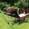 Red Portable Camping Foldable Hammock with Stand and Carry Case