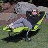 Modern Green Rocking Chaise Lounge Chair Patio Lounger with Pillow