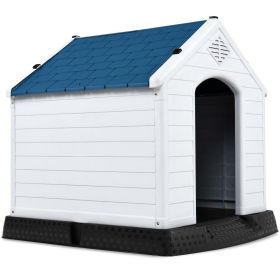 Small Outdoor Heavy Duty Blue and White Plastic Dog House