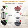 Outdoor Metal Mesh Tube Bird Feeder with Perch and Roof - Squirrel-Resistant