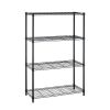 Heavy Duty 4-Shelf Metal Shelving Unit in Black Steel Finish