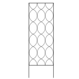 Modern 6-Ft Outdoor Metal Garden Trellis with Black Powder Coated Finish