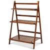 Farmhouse Indoor/Outdoor 3 Tier Folding Plant Stand Planter Shelving Unit