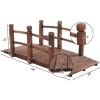 Outdoor 5-foot Solid Fir Wood Garden Bridge in Rustic Brown Finish