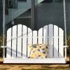 White Solid Wood 2-Seater Hanging Patio Porch Swing