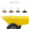 Heavy Duty 2-Wheel Multipurpose Rust Proof Wheelbarrow - Yellow