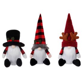 3Pcs Christmas Tree Topper,  Christmas Decorations Holiday Home DÃ©cor with Plaid Hat