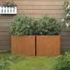 Planters 2 pcs 19.3"x18.5"x18.1" Corten Steel