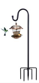 Shepherd Hooks for Outdoor, 1 Pack 46 Inch Bird Feeder Pole with 5 Prongs Base for Hanging Lantern, Hummingbird Feeder, Lightweight Plant