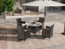 5 Piece Outdoor Dining Set All-Weather Wicker Patio Dining Table and Chairs with Cushions