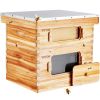 VEVOR Bee Hive 20 Frame Bee Hives Starter Kit, Beeswax Coated Cedar Wood, 1 Deep + 1 Medium Bee Boxes Langstroth Beehive Kit