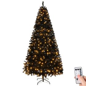 7 FT Pre-lit Artificial Christmas Tree, Hinged Xmas Pine Tree with 1250 Branch Tips, 400 Lights and Remote Control for Holiday Party Office Home