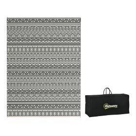 Outsunny Reversible Outdoor Rug, 9' x 12' Waterproof Plastic Straw Floor Mat, Portable RV Camping Carpet with Carry Bag, Large Floor Mat for Backyard