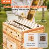 VEVOR Bee Hive 20 Frame Bee Hives Starter Kit, Beeswax Coated Cedar Wood, 1 Deep + 1 Medium Bee Boxes Langstroth Beehive Kit