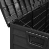 75gal 280L Outdoor Garden Plastic Storage Deck Box Chest Tools Cushions Toys Lockable Seat BLACK