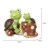 [only for pickup with a prepaid label]Garden Statue Cute Frog Face Turtles Figurines,Solar Powered Resin Animal Sculpture with 3 Led Lights for Patio