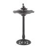 e Lancaster Outdoor Aluminum and Iron Top Bird Bath with Iron Base, Bronze