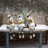 Halloween Ornament 2022,3 Pcs Garden Statue Funny Chicken Decor Yard Art Resin Decorative Ornament Easter Ornament