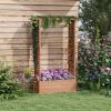 Outsunny Raised Garden Bed with Arch Trellis for Vine Climbing Plants, Hanging Flowers