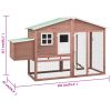 Chicken Coop with Nest Box Mocha and White Solid Fir Wood