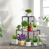 3 Tier Floral Corner Metal Plant Pot Rack