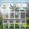 Chicken Coop with Chicken Run, Chicken Coops for 10 Chickens Outdoor with Nesting Boxes , Wooden Walk-in Chicken House with Pull Out Trays