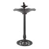 e Lancaster Outdoor Aluminum and Iron Top Bird Bath with Iron Base, Bronze