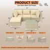 Patio Furniture Set 5 Pieces Wicker Outdoor Conversation Set All-Weather Sectional Patio Sofa with Water Resistant Thick Cushions and Coffee Table for